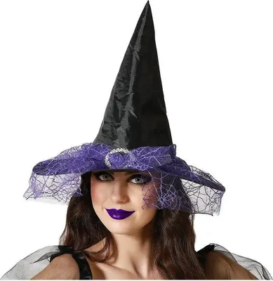 Obrázok produktu pre Atosa čarodejnícky klobúk so závojom Purple Purple One Size