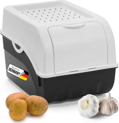 Produktbild von Novaliv 1x Mittel 5L Kartoffelbox weiß Kartoffelkorb Gemüsebox vegetable basket onion potato storage