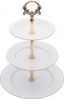 Obrázek produktu pro Thun 1794 Etažérka, zlatý proužek, Bernadotte, český porcelán, Thun