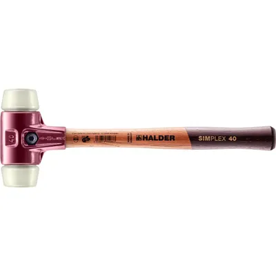 Produktbild von Halder Schonhammer Durchmesser 40mm 610g Simplex Nylon weiß mit Holzstiel - 3008040
