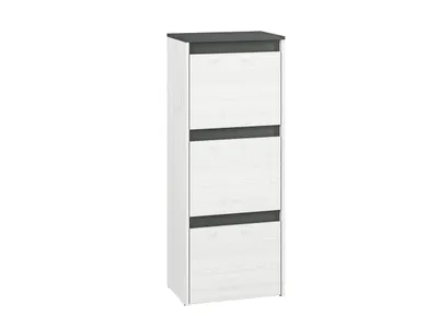 Produktbild von Schuhschrank – Schuhkipper – Schuhkommode – Flurkommode – HYGA 05 – Weiß Matt – 50 cm – Platzsparende Eleganz für Ihren Flur