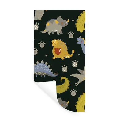 Produktbild von MuchoWow® Wandtattoo Wandsticker Wandaufkleber Dino - Kinder - Schnittmuster - Jungen - Mädchen - Dinosaurier 40x80 cm Selbstklebend und Repositionierbar - Repositionierbar - Wasser abweisend
