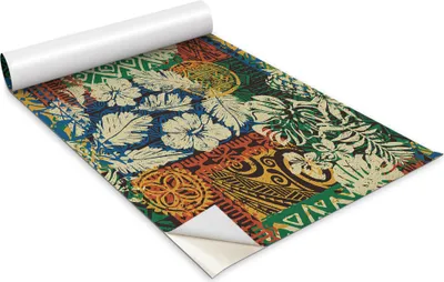 Zdjęcie produktu dla Folia samoprzylepna - Okleina meblowa - Dekoracyjna - Do mebli - Tapeta - Naklejka - Folia - Hawajski wzór kwiatowy - 100 x 50 cm