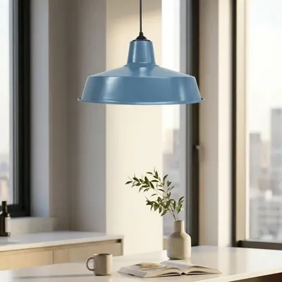 Produktbild von Opviq, Hochwertiger Kronleuchter, Blau, Ø35 h:16 cm | Kunststoffkörper, Metallkappe, 100 cm Höhe | E27 Fassung, max. 40 W, IP20 | Ideal für modernes Wohnen und Industrie-Design.