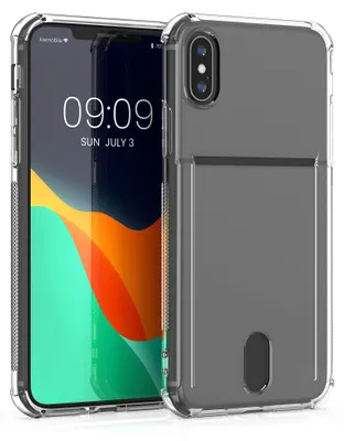 Produktbild von kwmobile Hülle kompatibel mit Apple iPhone X / XS - Backcover mit Fotofach - Silikon Schutzhülle in Transparent