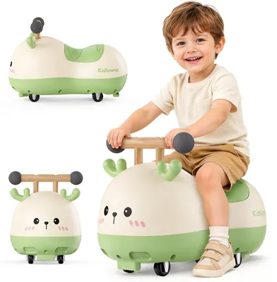 Produktbild von Kidiyana Hirsch Rutschauto ab 10 Monaten mit 360° Rollen Buchenholzgriff ABS-Korpus bis 30 kg