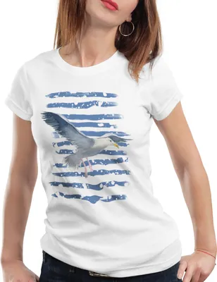 Produktbild von style3 Möwe Damen T-Shirt ozean meer strand insel, Größe:S