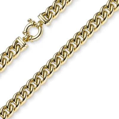 Produktbild von 10,5mm Panzerkette Kette Collier Halskette 585 Gold Gelbgold 45cm Halsschmuck