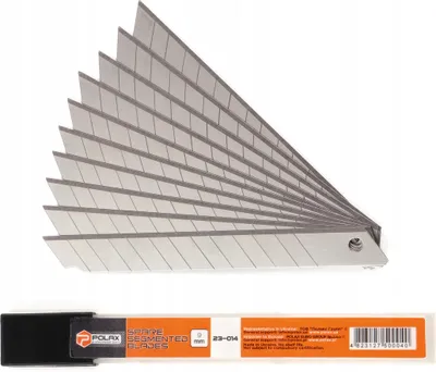 Produktbild von Polax Segmentklingen 9 mm – 10 Stück Ersatzklingen aus Kohlenstoffstahl für Cuttermesser, ideal für Papier, Karton, Folie und Bauarbeiten