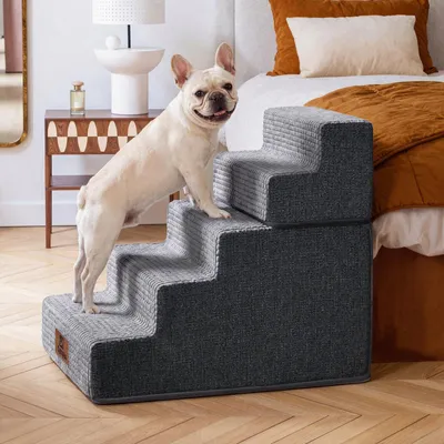 Productafbeelding van Hondentrap voor bed, antislip huisdiertrap voor kleine honden en katten, 5 treden