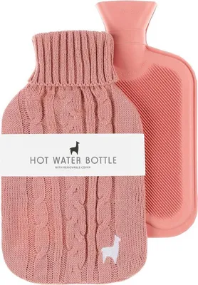 Produktbild von Famanu Wärmflasche für Schmerztherapie, Krämpfe, Rücken, Hände, Taille - mit gestricktem Bezug