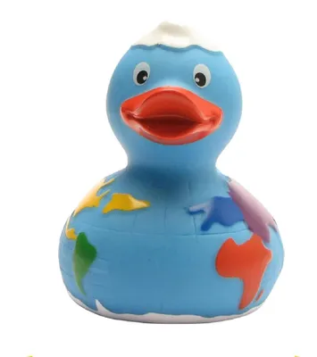 Produktbild von Mbw - Gummiente "Schnabels", Welt LT5563 (Einheitsgröße) (Blau/Orange)