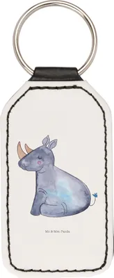 Produktbild von Mr. & Mrs. Panda Schlüsselanhänger Einhorn Nashorn - Weiß - Geschenk, Nashörner, Lustig, Regenbogen, schlüssel anhänger, Zoo, Mit Spruch, Taschenanhänger, Glitzer, für