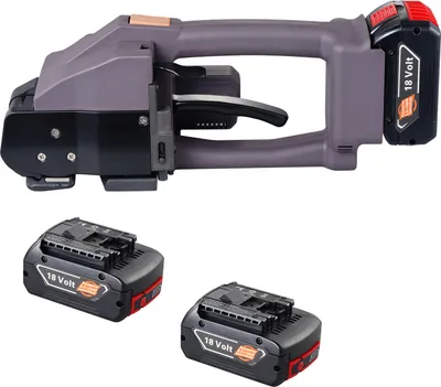 Zdjęcie produktu dla SucceBuy Elektryczna wiązarka do taśm PP-PET 0,39"-0,75", wyświetlacz cyfrowy, zasilanie akumulatorowe 2 x 4000 mAh, automatyczne narzędzie do wiązania taśmą opakowań, palet, pudełek
