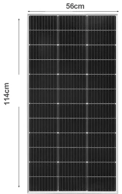Obrázok produktu pre Solárny panel, sada 2 kusy, 150 W - 19,8 V - 1140 x 560 x 25 mm - monokryštalický - pre kempovanie