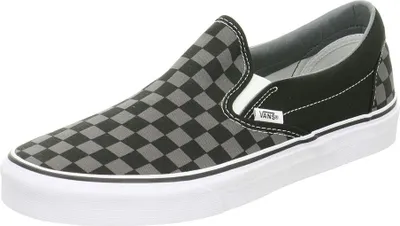 A single Vans slip-on shoe with a checkerboard pattern.