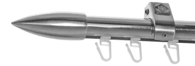 Produktbild von Innenlauf Edelstahl Look Gardinenstange 20mm Deckenträger 1-läufig Spitze, Länge wählbar D50 E82 I