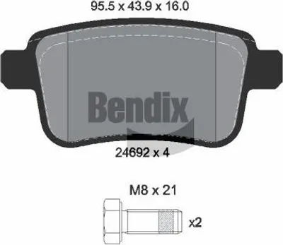 Produktbild von BENDIX Braking Bremsbelagsatz, Scheibenbremse BPD1532