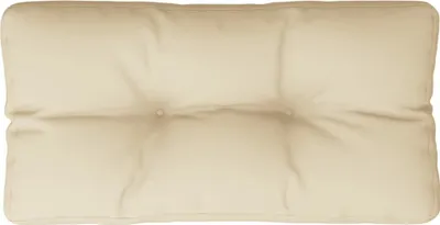 A close-up, top-down view of a beige cushion.