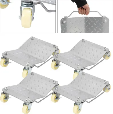 Produktbild von Bettizia Rangierhilfe Motorrad Universal Rangierheber 4 Stück Rangierhilfe Anhänger 500kg/Stück Tragkraft Rangierplatte Wagenheber für Auto PKW