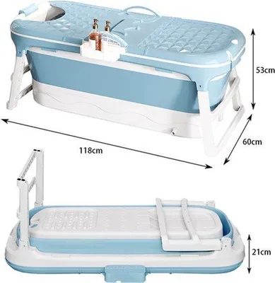 Produktbild von Faltbare Badewanne - 118 cm - Rosa Kunststoffbadewanne mit Deckel - Mobile Sitzbadewanne für Erwachsene