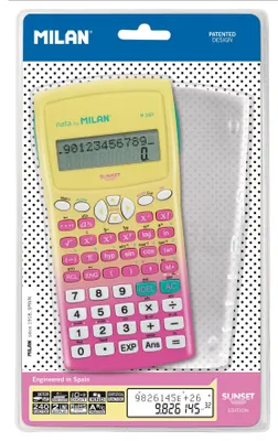 Produktbild von Milan 159110SNPBL, Desktop, Einfacher Taschenrechner, 12 Ziffern, Akku, Pink, Gelb