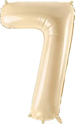 Image de Folienballon Zahl 7, 72 cm, cremig