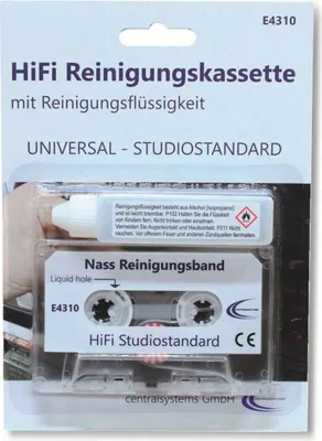 Produktbild von Hochwertige HiFi Audio Reinigungskassette MC + Reinigungsfluid für Kassettenrekorder