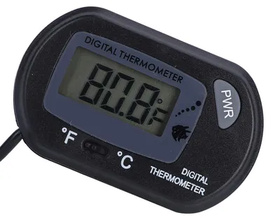 Obrázek produktu pro Digitální LCD teploměr do akvária – praktický, s velkým přehledným displejem, nastavitelný teploměr do akvária, černý