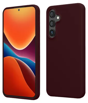 Produktbild von kwmobile Handyhülle für Samsung Galaxy S24 Hülle - Case Silikon - Kabelloses Laden - Schutzhülle Cover in Bordeaux Violett