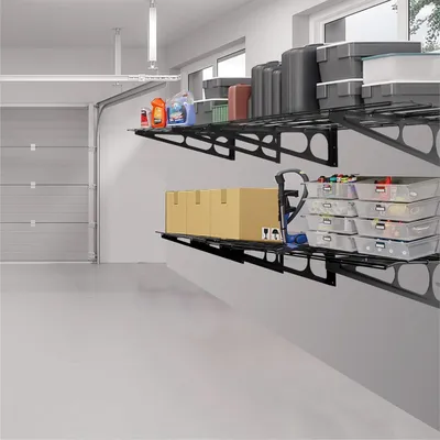 Produktbild von Garagenregal 2 Stück 6 x 15 m mit Haken - Metall Wandregal für die Lagerung in Garage, Geschäft oder Schuppen