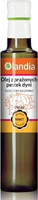 OLEJ Z PRAŻONYCH PESTEK DYNI TŁOCZONY NA ZIMNO 250 ml - OLANDIA