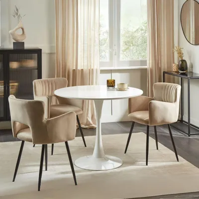 Immagine prodotto di Tavolo rotondo bianco opaco Derek 90x90x73H