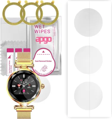 Produktbild von apgo 3 Stück Schutzfolie, klar, kompatibel mit Manta SWT04BP Smartwatch, Hydrogel Displayschutzfolie mit Positionierhilfe, Displayfolie, robust und kratzfest