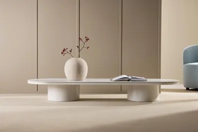 Produktbild von Couchtisch Narvik 190*60cm in Sinterstein Optik - Beige