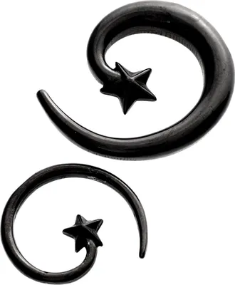 Produktbild von Karisma Ohr Dehnung Spirale Expander Stahl Blackline Stern - 1930BK.4mm