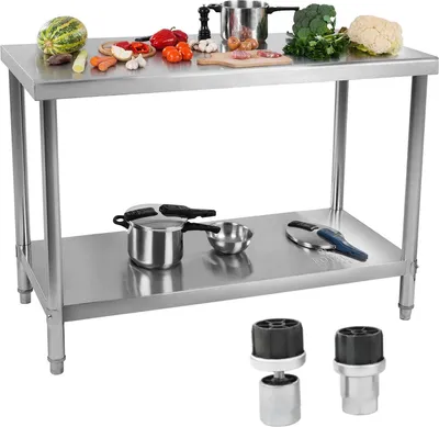 Zdjęcie produktu dla Stół Blat Roboczy Gastronomiczny Stalowy Nierdzewny Z Półką 100X70Cm