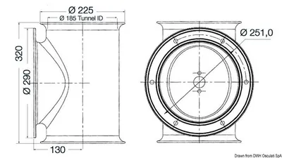 Produktbild von LEWMAR Tunnel für Heckstrahlruder Ø 185 mm - Osculati 02.043.02