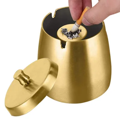 Produktbild von Windfester Aschenbecher für Zigaretten, Outdoor-Aschenbecher für Terrasse, formschöner Tisch-Aschenbecher aus Edelstahl für Zuhause/Büro
