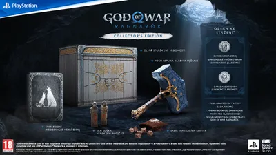 Promotional image showcasing the contents of the God of War: Ragnarök Collector's Edition.