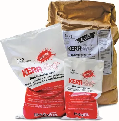 Produktbild von HobbyFun Keraflott Giessmasse weiss gipsbasiertes Gießpulver 5000g