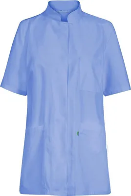 Produktbild von Greiff CARE Damen Kasack Kurzarm Stehkragen Regular Mittelblau L