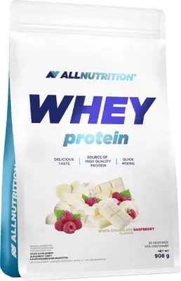 Produktbild von ALLNUTRITION Whey Protein 908g – Weiße Schokolade – Himbeere