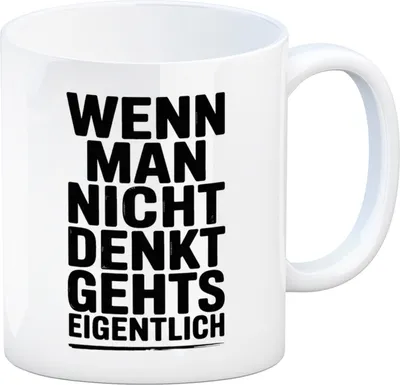 Produktbild von Wenn man nicht denkt Kaffeebecher typografisch