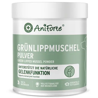 Produktbild von AniForte Grünlippmuschel Pulver für Hunde 500 g - Natürliches Gelenkepulver unterstützt Gelenke, Knochen, Sehnen & Bänder, mit Omega 3 für Agilität