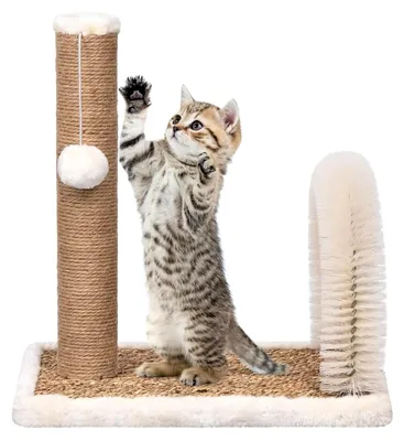 Produktbild von Katzenbaum mit Pflegebogen und Kratzsäule, Katzenmöbel, Kratztonne für Katzen, Aktivitätskratzbäume, Katzenzubehör