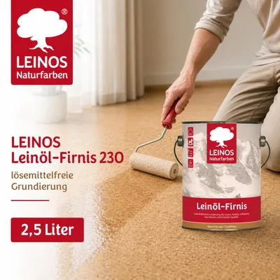 Produktbild von LEINOS Leinöl-Firnis 2,5 l – Leinölfirnis farblos innen & außen, Hirnholz, KI-generiertes Bild