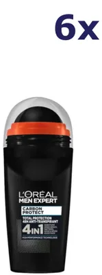 Produktbild von 6x L'Oreal Paris Deo Roll-On Men Expert Carbon Protect 50ML