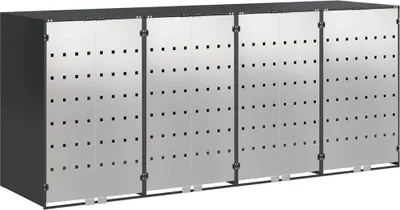 Produktbild von vidaXL Wagenmüllbehälter für 4 Behälter 272 x 77,5 x 115,5 cm Stahl