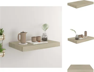 Obrázok produktu pre vidaXL Plávajúca nástenná polica dubová 40x23x3,8 cm MDF - Nástenné police